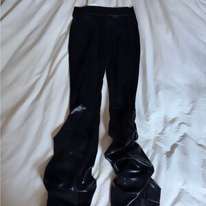 Black Faux Leather Statement Pants